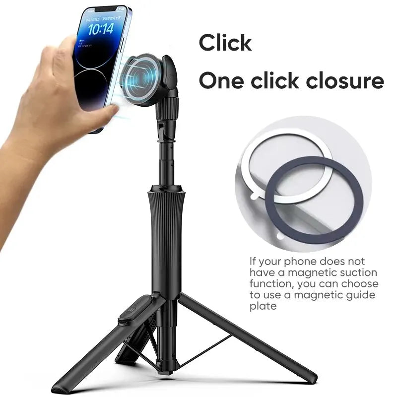 magnetic selfie stick phone tripod