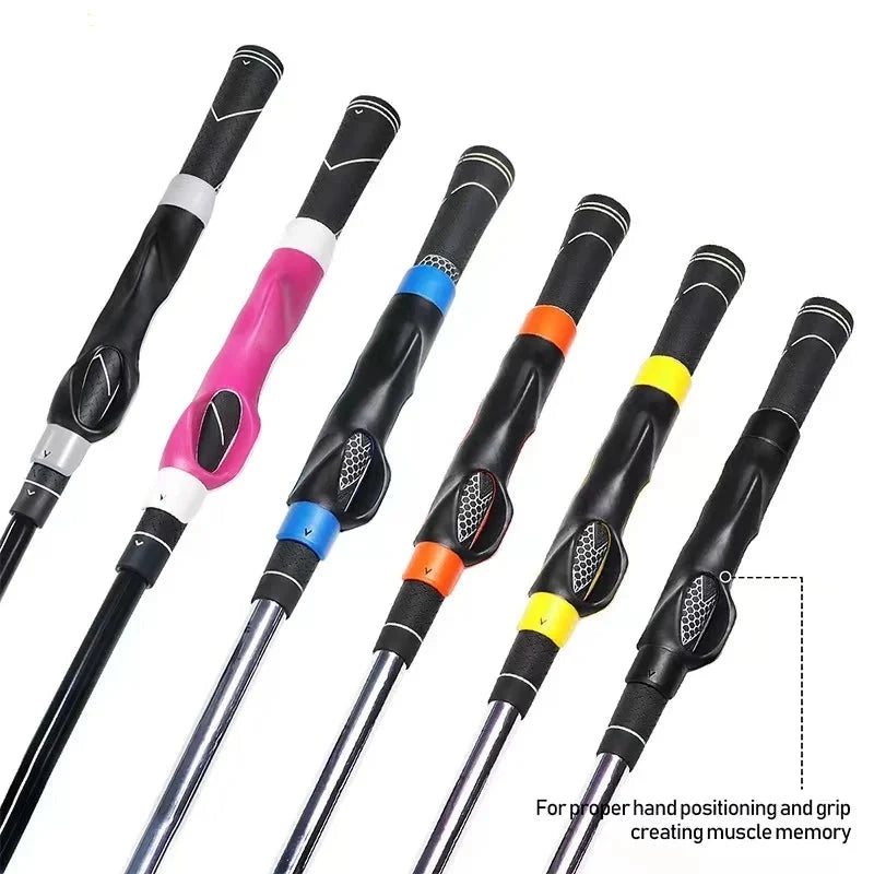 Golf Grip Trainer Attachment Outdoor Golf Swing Trainer Beginner Gesture Alignment Training Aid Correct Training Handy Golf Grip